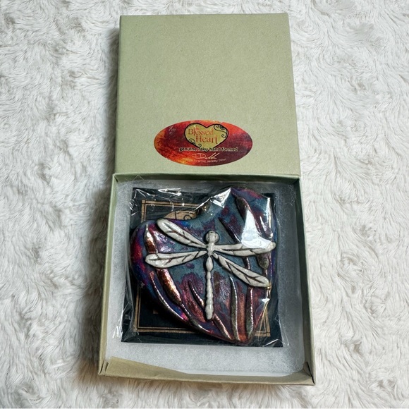 NIB Jeremy Diller Blessed Heart Raku Heart Piece - Picture 2 of 4